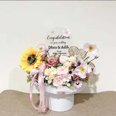 Bloom Box Akrilik Ucapan Wedding Pidie